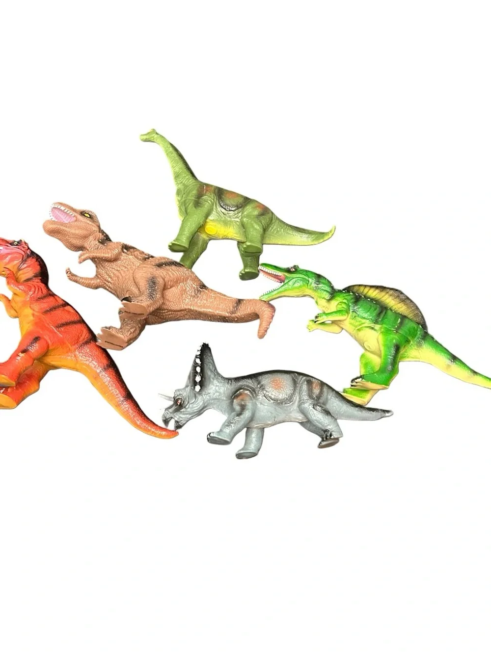Jumbo Size Dinosaur Figure Lot Of 5 Soft Rubber T-Rex 11” XL Size